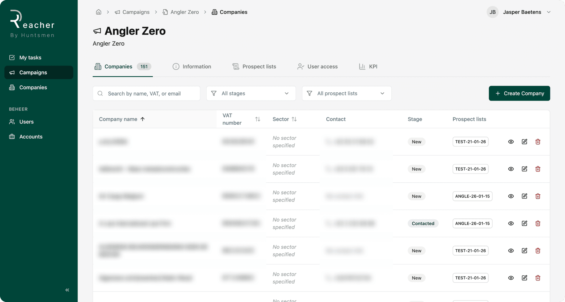 Reacher - campaign overview